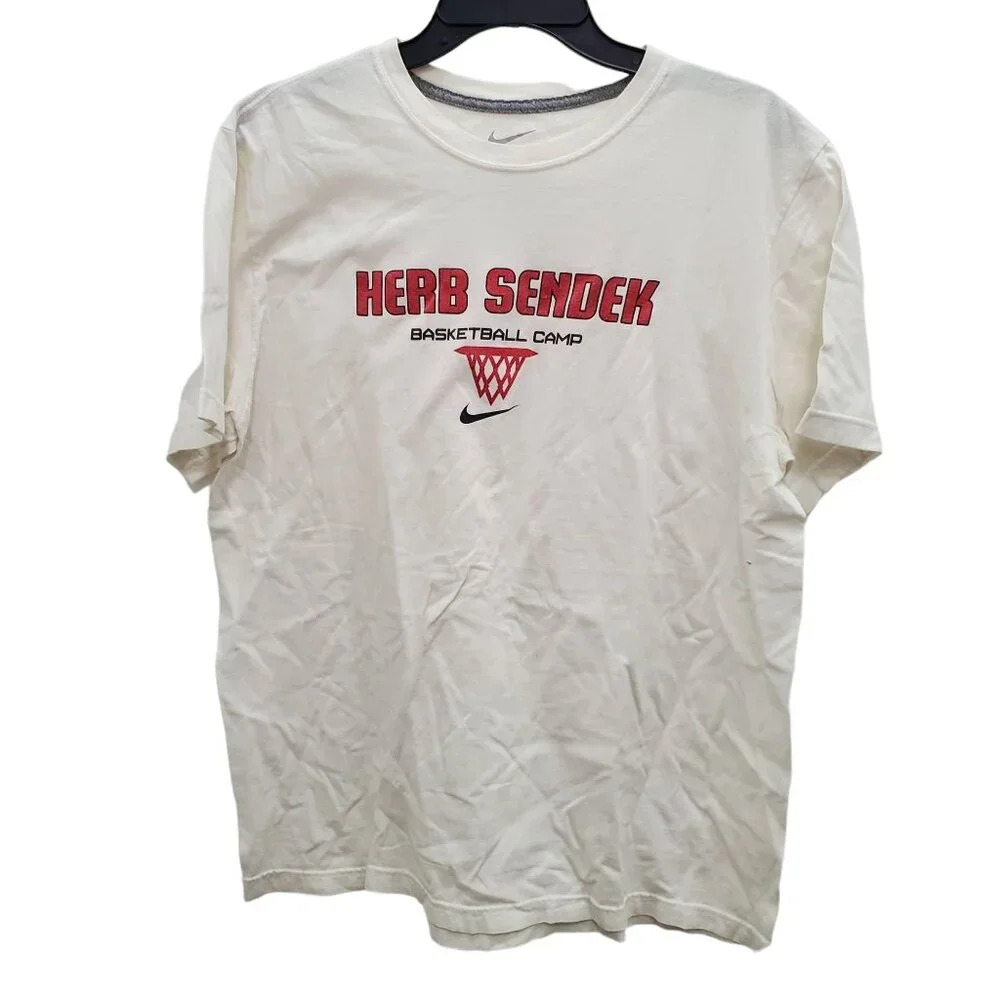 Nike Regular Fit Herb Sendeck Basketball Camp White Double Sided‎ Graphic Tee XL